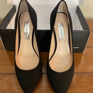 INC black Suede Pumps with Rhinestones Size 6